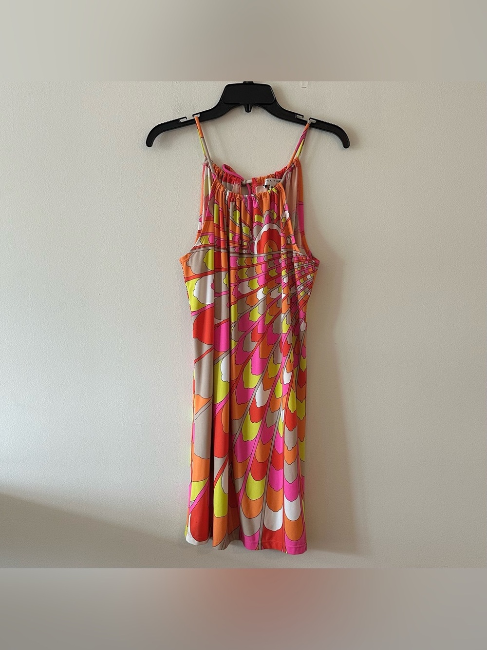 Vintage Y2K Trina Turk Retro Mod Stretch Shift Tank Dress Groovy Psychedelic 6